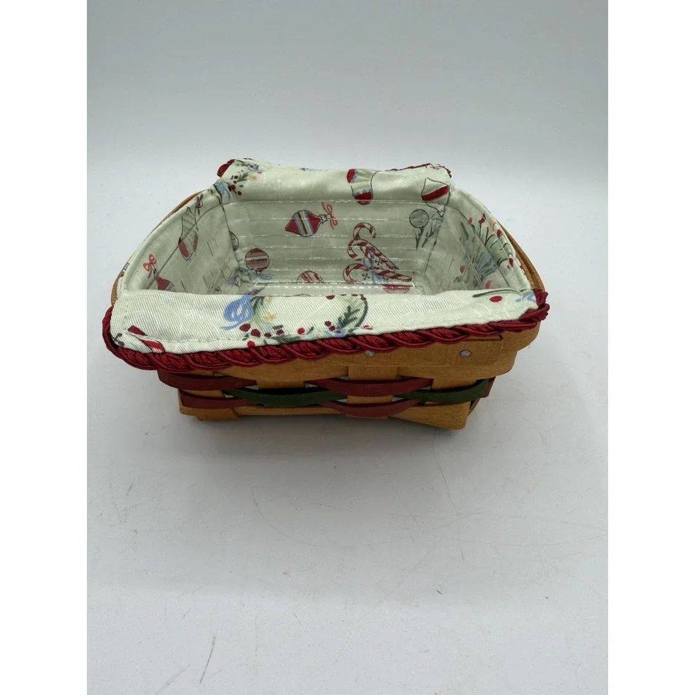 🎄Longaberger 2008 Holiday Helper Basket + Protector + Liner–Excellent Condition